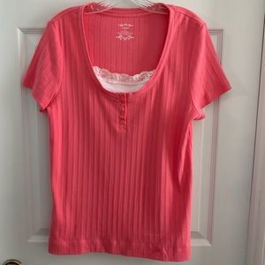Pink Izod Casual Short Sleeve Top